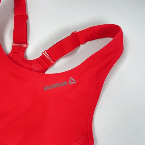 Reebok Red PlayDry Cross Back Mesh Full Support Size S - Picture 3 of 11